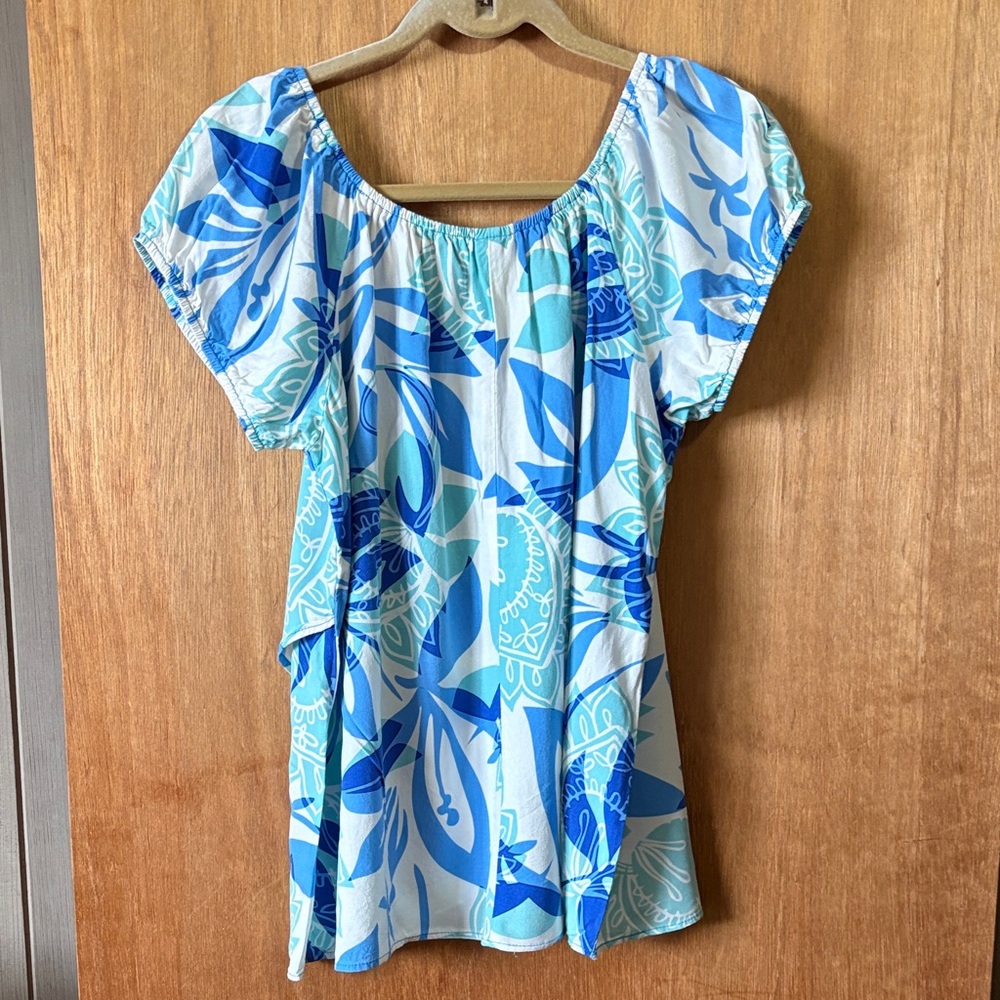 Set of 2 - Women's Hawaiian/Tropical Off-Shoulder Blouses, Size M - Picture 10 of 14